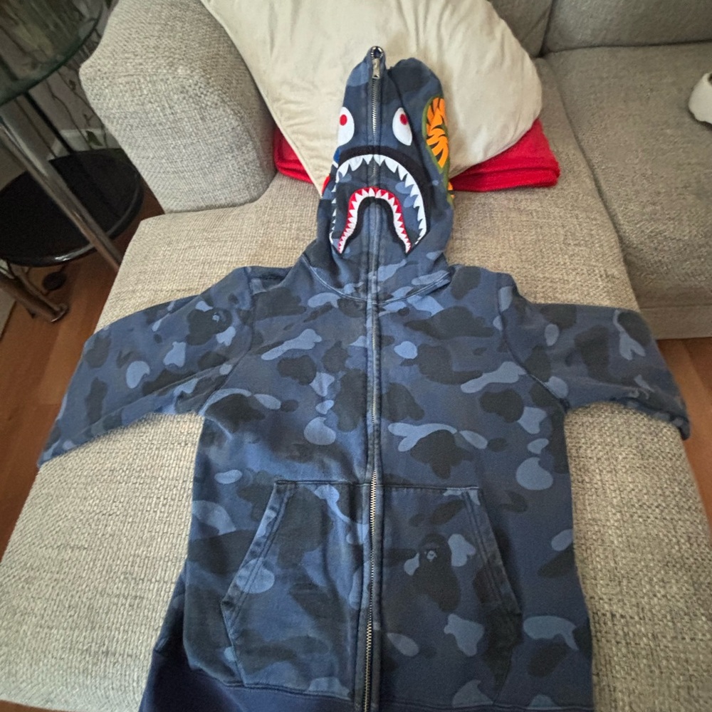 Blue Camo Bape hoodie size small
